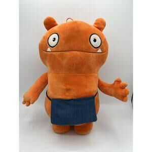 Ugly Doll Minimum Wage Orange Plush 12" Soft Cuddly Monster Denim Apron Toy